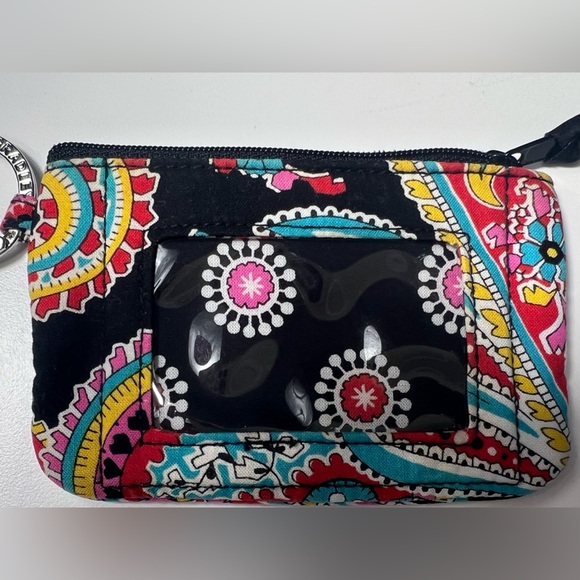 ✨Vera Bradley Keychain/Zip ID Case in "Parisian Paisley” Colorful ID Coin Purse - Picture 5 of 8
